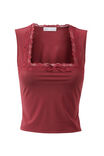 Rosie Mesh Top, RED VELVET - alternate image 6