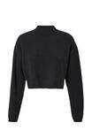 Marley Mock Neck Knit Jumper, BLACK - alternate image 6