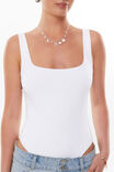 Luxe Square Scoop Bodysuit, WHITE - alternate image 4