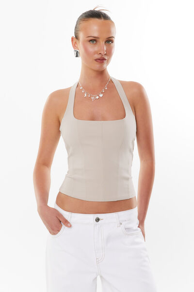 Mindy Halter Top, ICED LATTE