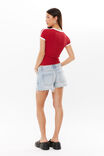 Candi Fitted Ringer Tee, LIPSTICK RED/PARIS - alternate image 3