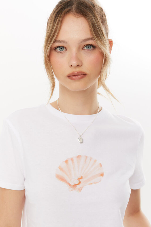 Seashell Everyday Graphic Tee, WHITE/SEASHELL