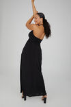 Serena Halter Neck Ruched Maxi Dress, BLACK - alternate image 7