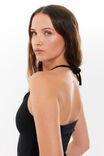 Khloe V Neck Halter Top, BLACK - alternate image 4