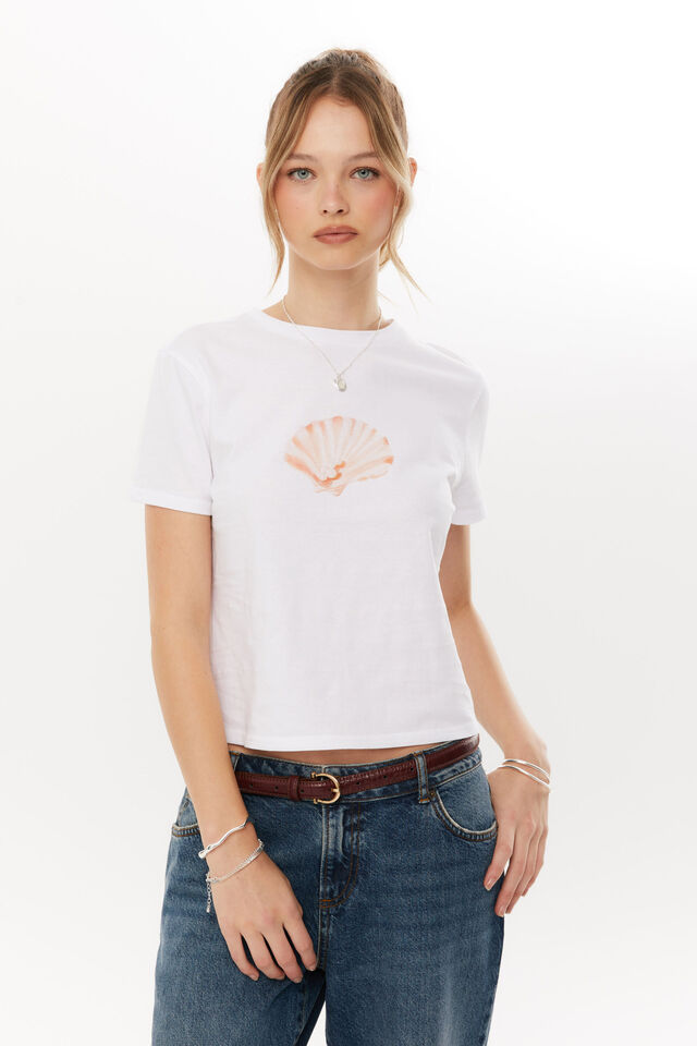 Seashell Everyday Graphic Tee, WHITE/SEASHELL