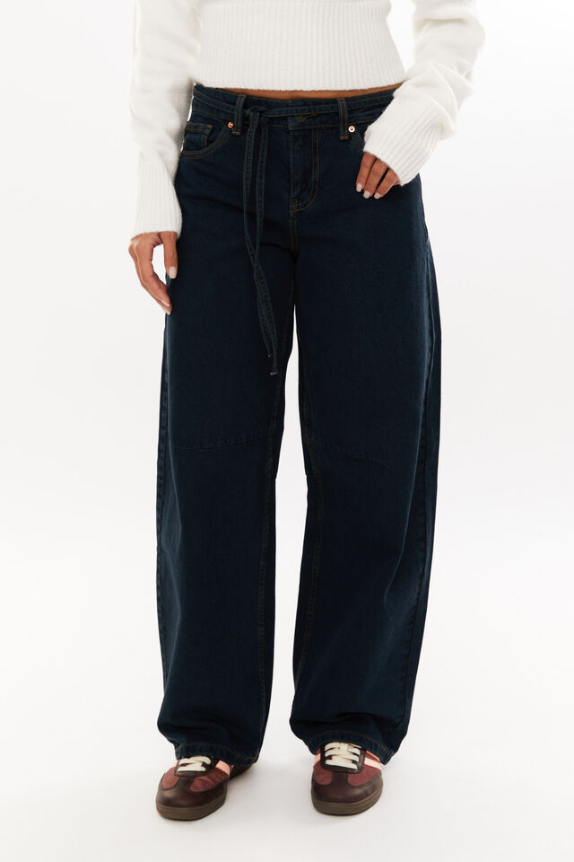 Low Rise Barrel Jean, INK BLUE