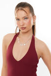 Luxe Halter Bodysuit, DEEP CHERRY - alternate image 4