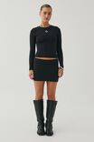 Luxe Hipster Mini Skirt, BLACK - alternate image 6