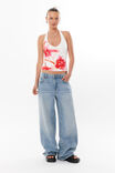 Luxe Halter Top, WHITE/ORCHID BLUR - alternate image 5