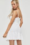 Sunny Tie Front Mini Dress, WHITE