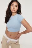 Alissa Fitted Crew Top, PERIWINKLE