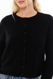 Brydie Button Through Cardigan, BLACK - alternate image 4