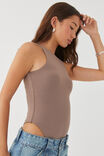 Luxe Sleeveless Bodysuit, MINK BROWN - alternate image 4