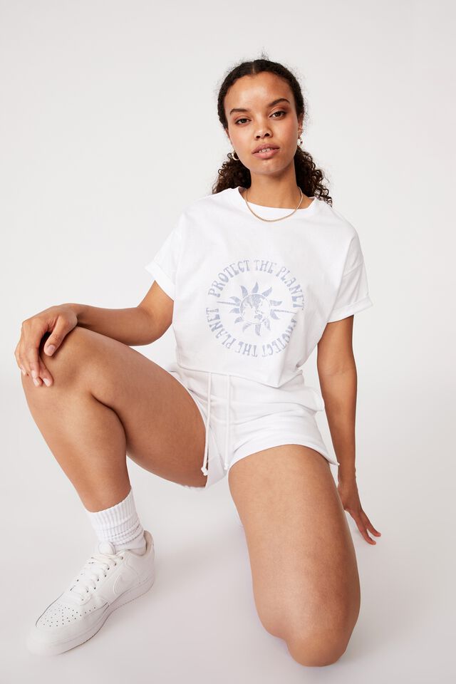 Protect the Planet Crop Tee, WHITE/PROTECT THE PLANET
