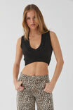 Paris V Neck Knit Vest, BLACK - alternate image 1