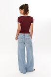 Candi Fitted Ringer Tee, DARK PLUM/PARIS - alternate image 3