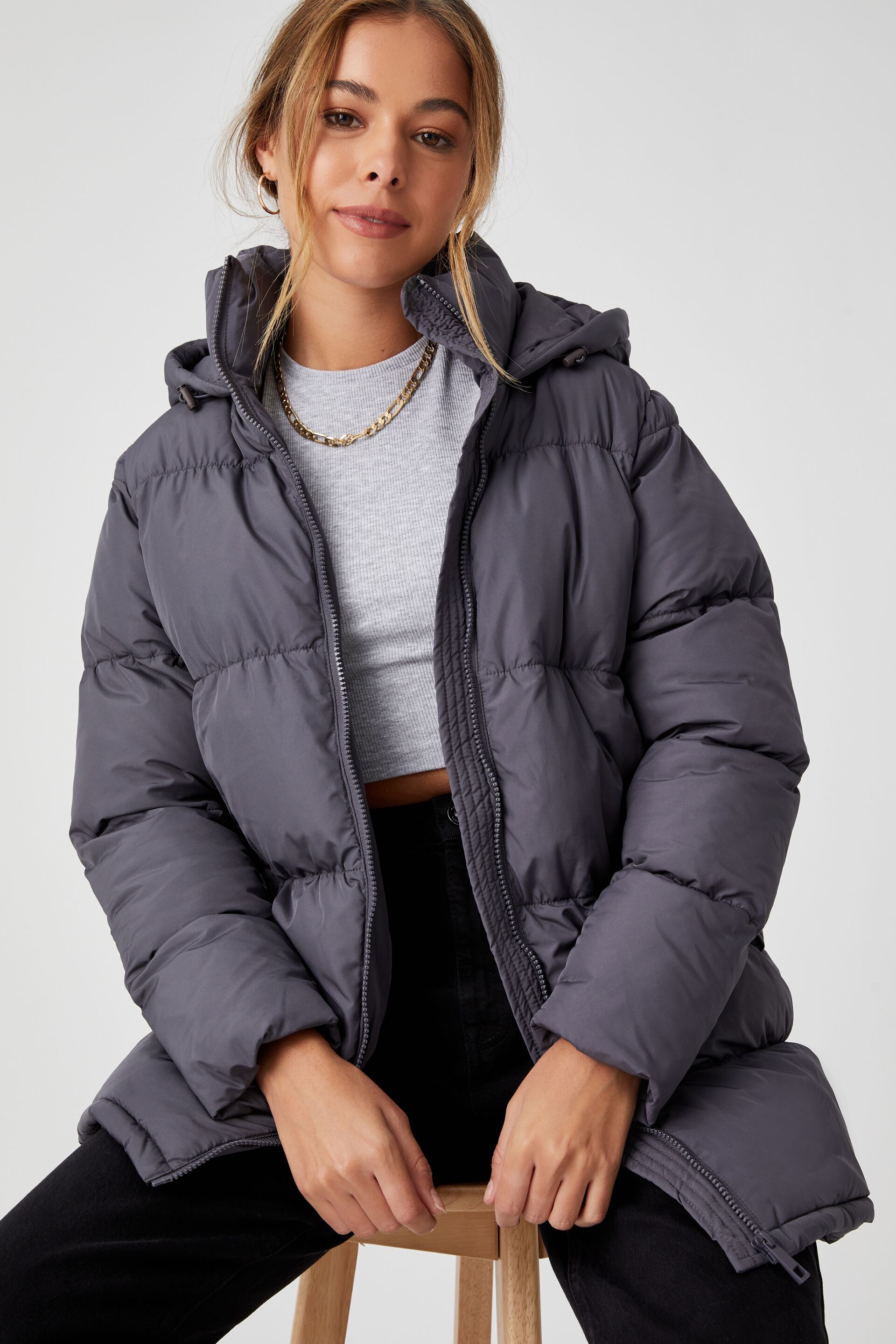 mid length puffer jacket