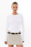 Luxe Long Sleeve Bodysuit, WHITE - alternate image 2
