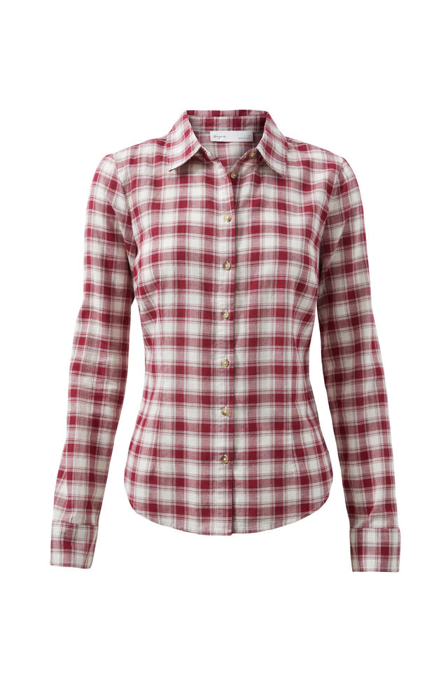 Cindy Check Shirt, RED/WHITE CHECK