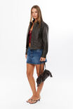 Asher Faux Leather Bomber Jacket, CHOC - alternate image 5