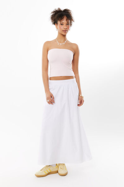 Iris Poplin Maxi Skirt, SUMMER WHITE