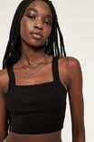 Monique Knit Sleeveless Top, BLACK