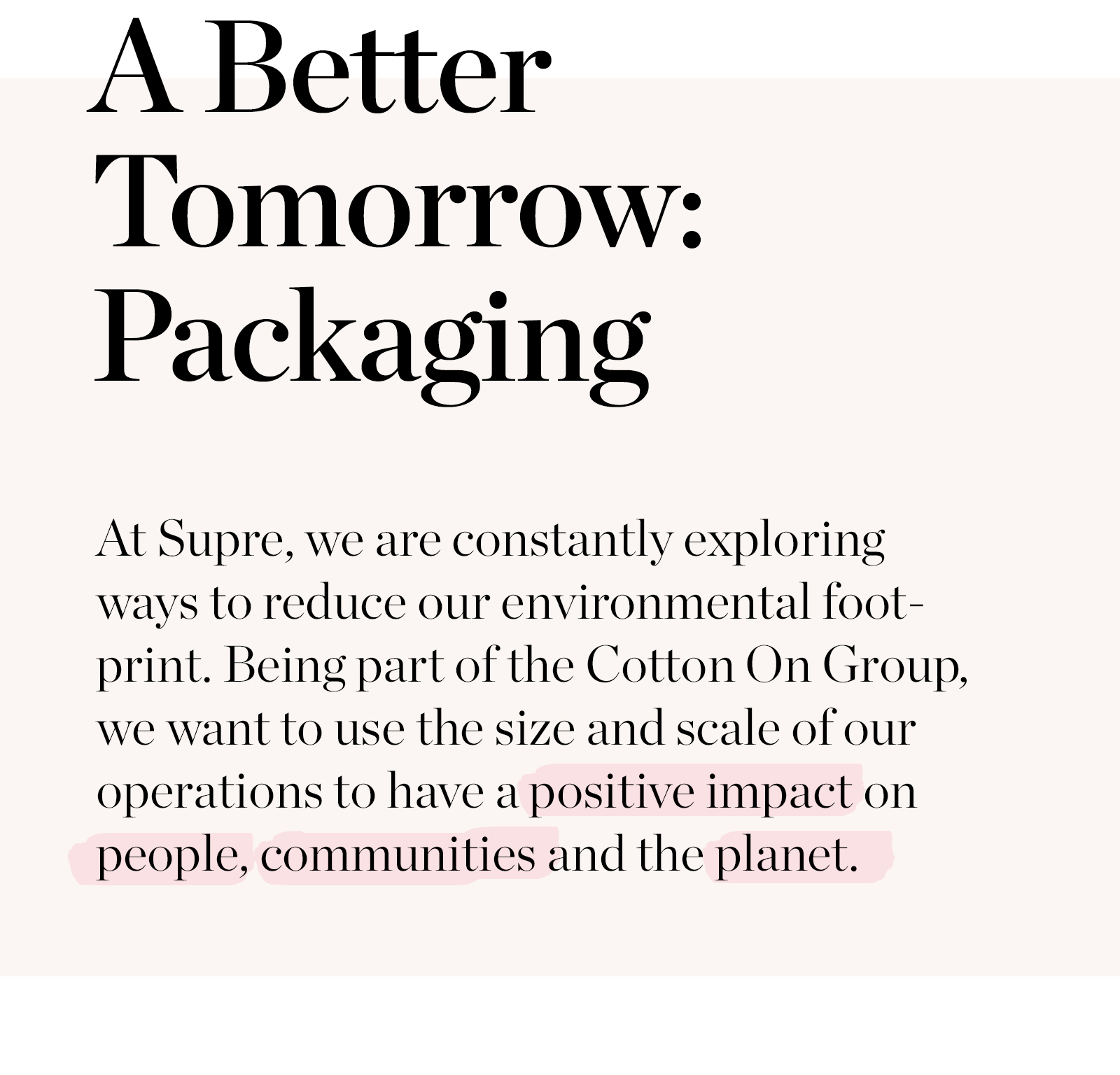 A Better Tomorrow - Packaging  