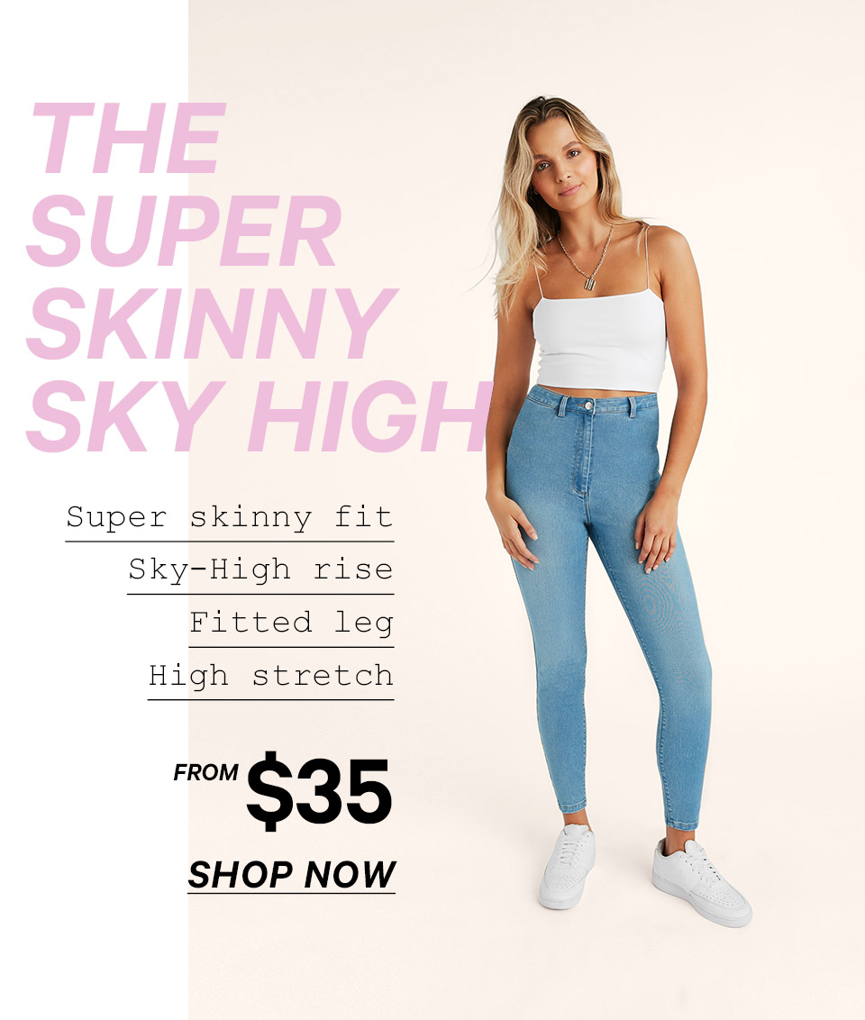 Shop the Super Skinny Sky High Jean