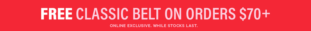 Free Classic Belt on Orders $70 and Over at Supre