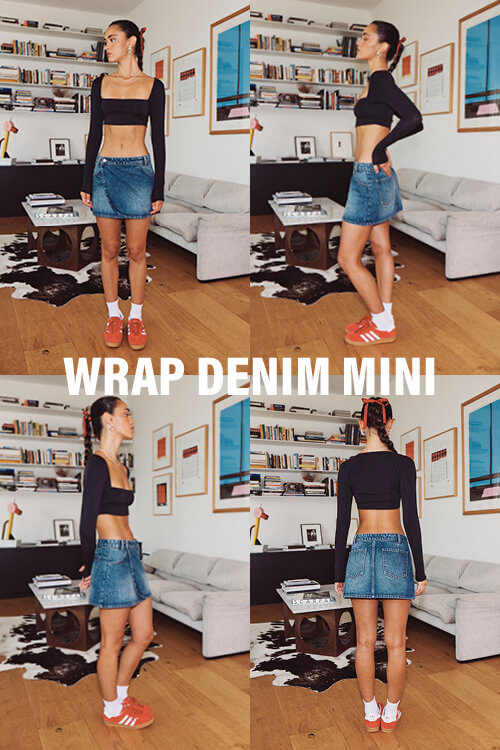 Supre Denim. Shop Wrap Denim Mini Skirt