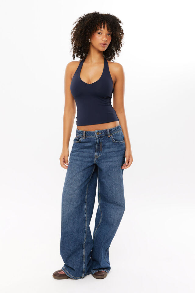 Luxe Halter Top & Low Rise Baggy Jean Bundle, 