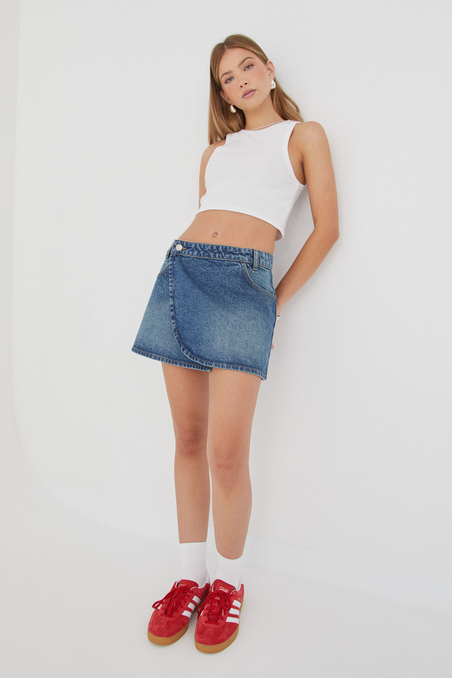 Denim wrap outlet skirt 5t